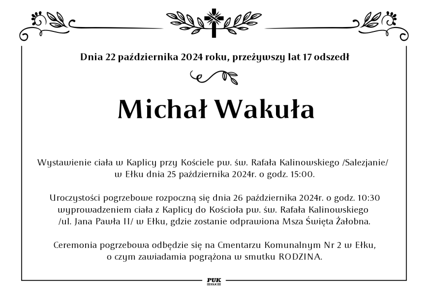 Michał Wakuła - nekrolog